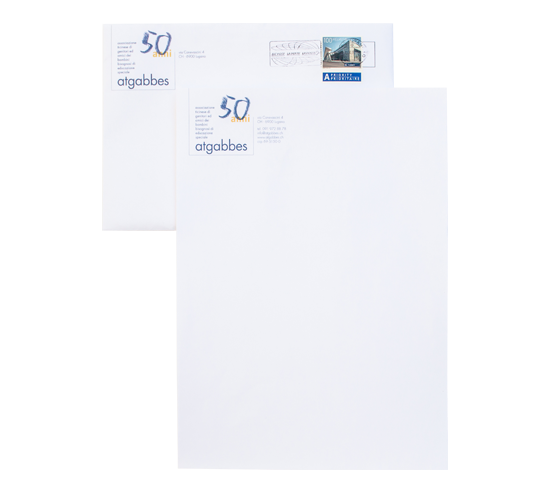 Briefpapier und Briefumschlag - 50 Jahre atgabbes