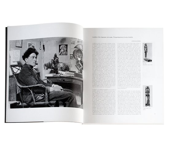 Doppelseite der Künstler Monografie Alberto Giacometti, Museo d'Arte Mendrisio
