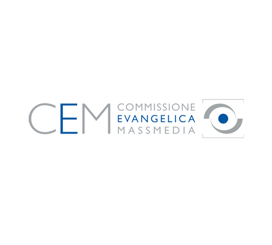 Horiontale Variante des CEM (Commissione evangelica Massmedia) Logos