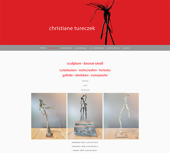 Rubrik, sculpture - bronze small, der Website der Künstlerin Christiane TUreczek